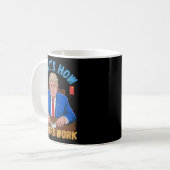 それでは、関税労働トランプ関税おもしろいミーム コーヒーマグカップ (正面左)