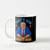 それでは、関税労働トランプ関税おもしろいミーム コーヒーマグカップ (左)
