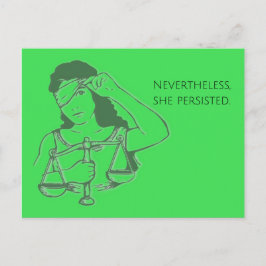 それでもなお、彼女は（緑に）固執した ポストカード