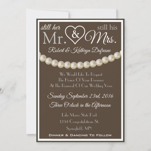 「それでも彼女のミスター&ミセス」と誓いを立て直す招待状 招待状 (正面)