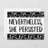 それでも彼女は強情張った。白黒パターン ポストカード (正面/裏面)