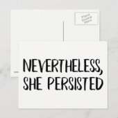 それでも彼女は強情張った。白黒 ポストカード (正面/裏面)