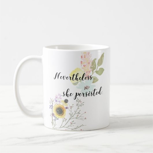 それでも彼女は書道引用文を続けた コーヒーマグカップ (左)