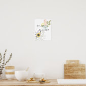 それでも彼女は書道引用文を続けた ポスター (キッチン)