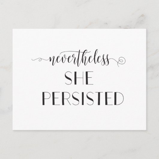それでも彼女は粘り強い引用文 ポストカード (正面)