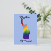 それでも彼女はLGBTのはがきを我慢した ポストカード (スタンド正面)