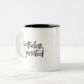 それでも、彼女は黒と金ゴールド ツートーンマグカップ (正面左)