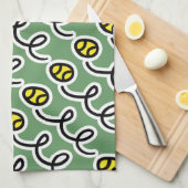 それでテニス転がのタオル |スポーツテーマ キッチンタオル (四つ折り)