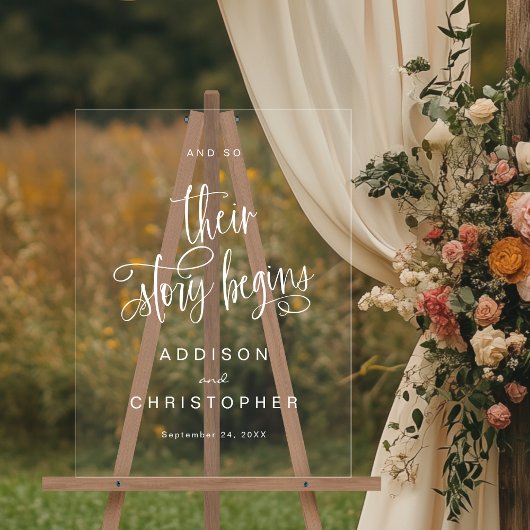 それで彼らの物語は脚本の結婚歓迎を始める アクリルサイン