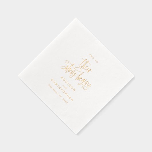 それで彼らの話は台本の始結婚まり 箔ナプキン (右)