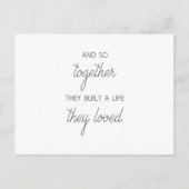 それで彼らは一緒に愛する生活を築いた ポストカード (正面)