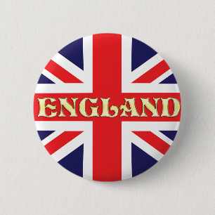 それで書かれるイギリスが付いている英国国旗の旗 缶バッジ