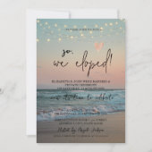 それで私たちは人前で式を挙げなかった,ビーチでの夕焼けの結婚式での駆け落ち 招待状 (正面)