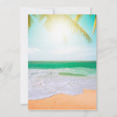 それで私たちは人前で式を挙げなかった,浜辺のヤシの木での結婚式・人前で式を挙げない結婚 招待状 (裏面)