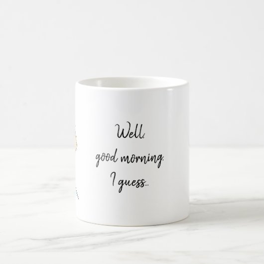 それで、おはようの//のおもしろいなエミューのスケッチ コーヒーマグカップ (中央)