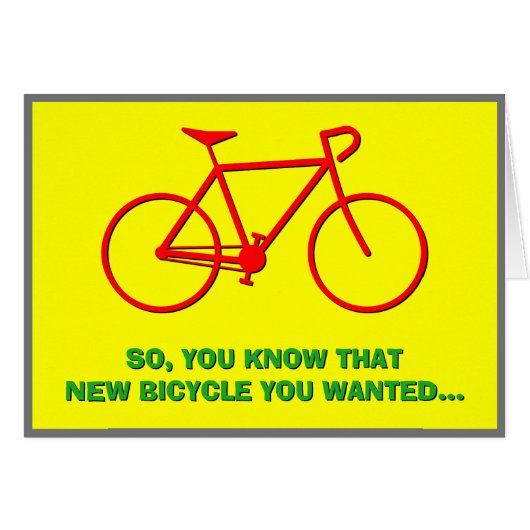 「それで、新しい自転車が欲しかったのを知っているだろう…」 (正面横)