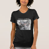 それにもかかわらずおもしろいな猫のワイシャツ彼女はpurrsisted tシャツ (正面)