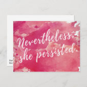 それにもかかわらず、彼女ははがきを固守した ポストカード (正面/裏面)