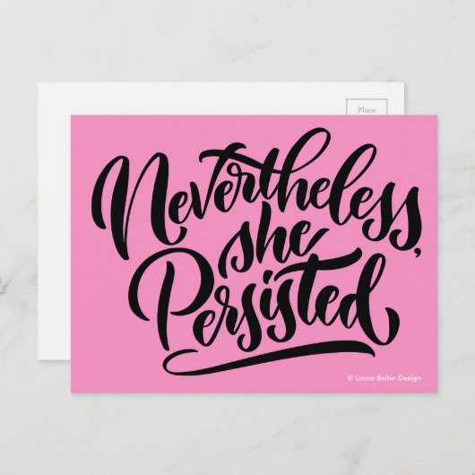 それにもかかわらず、彼女ははがきを固守した ポストカード (正面/裏面)