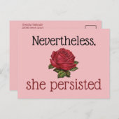 それにもかかわらず、彼女はヴィンテージの赤いローズピンクを固執した ポストカード (正面/裏面)