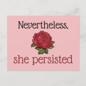 それにもかかわらず、彼女はヴィンテージの赤いローズピンクを固執した ポストカード (正面)