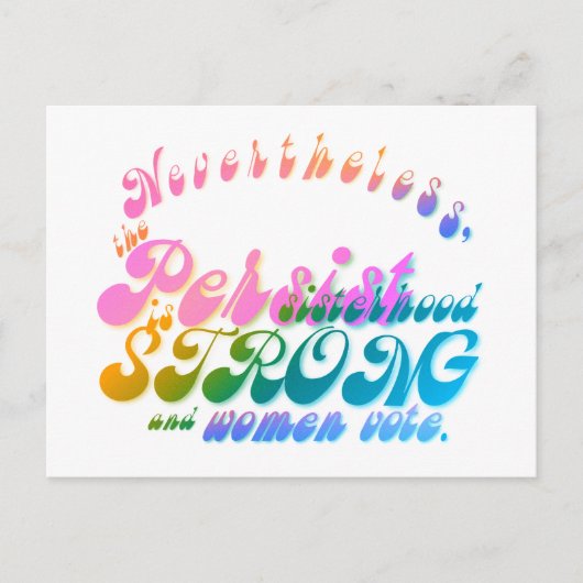 それにもかかわらず、彼女は主張しました ポストカード (正面)