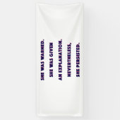 それにもかかわらず、彼女は主張しました 横断幕 (縦)