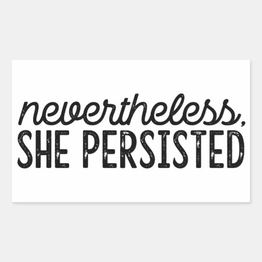 それにもかかわらず、彼女は固執した 長方形シール (正面)