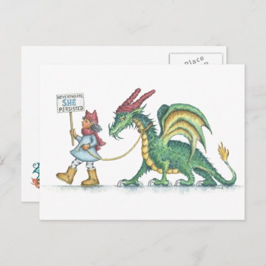 それにもかかわらず、彼女は持続（HBdragonはがき） ポストカード (正面/裏面)