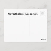 それにもかかわらず、私たちはポストカードを存続させる ポストカード (裏面)