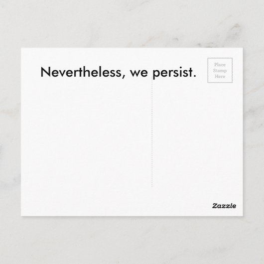 それにもかかわらず、私たちはポストカードを存続させる ポストカード (裏面)