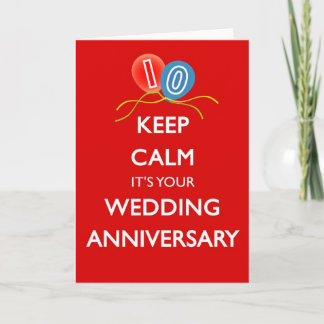 それによってがあなたの第10結婚記念日である平静を保って下さい カード
