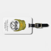 それによってがカッコいい|であるヒップスターのパグ|はあなたの名前を加えます ラゲッジタグ (正面横)