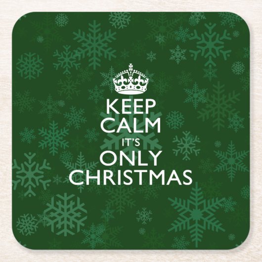 それによってがクリスマスだけである平静を保って下さい スクエアペーパーコースター (正面)