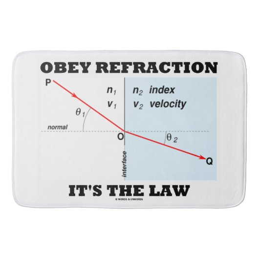 それによってが法律の物理学のギークのユーモアである屈折に従って下さい バスマット (正面)