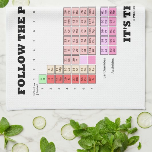 それによってが法律(化学)である周期表を後を追って下さい キッチンタオル (折り畳み)