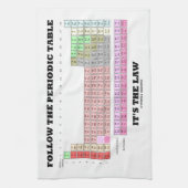 それによってが法律(化学)である周期表を後を追って下さい キッチンタオル (縦)