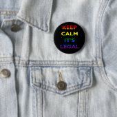 それによってが法的サポートLGBTボタンである平静を保って下さい 缶バッジ (インサイチュ)
