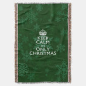 それによってが深緑色のクリスマスだけである平静を保って下さい スローブランケット (正面縦)
