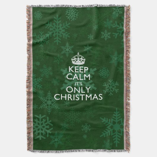 それによってが深緑色のクリスマスだけである平静を保って下さい スローブランケット (正面縦)