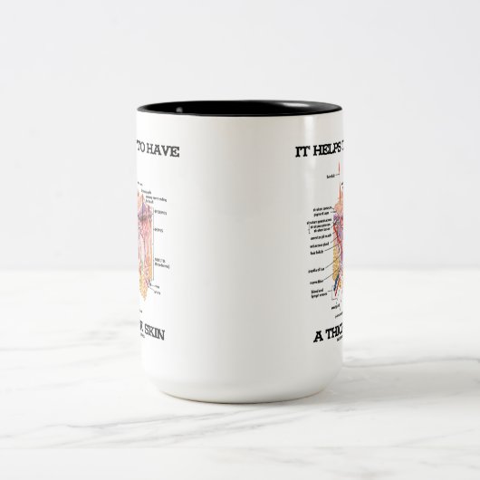 それに厚い皮(解剖学のユーモア)があるのを救済します ツートーンマグカップ (中央)
