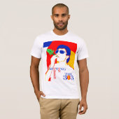 それに当って下さい及びやめて下さい Tシャツ (正面フル)