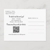 それに指輪をはめた写真QRコード婚約 案内ポストカード (裏面)