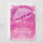 それに雨水彩画のシャワーの招待状のピンクをして下さい 招待状 (正面)