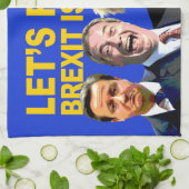 それに、BREXITあります茶番劇のおもしろいの反Brexitメッセージが直面して下さい キッチンタオル (折り畳み)