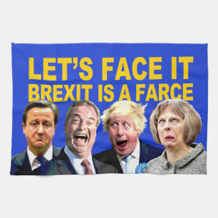 それに、BREXITあります茶番劇のおもしろいの反Brexitメッセージが直面して キッチンタオル