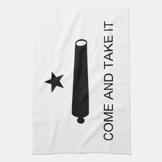 それにGonzalesのテキサス州の旗の戦いを取ります来て下さい キッチンタオル (縦)