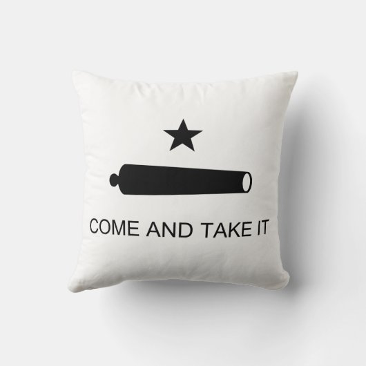 それにGonzalesのテキサス州の旗の戦いを取ります来て下さい クッション (裏面)