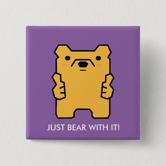 それのちょうどくまはくまのしゃれボタンの上で手早くめくります 缶バッジ (正面)