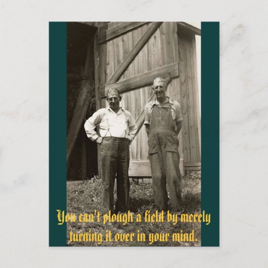 それのに回転によって…分野を耕すことができません ポストカード (正面)